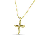Βαπτιστικός Σταυρός για Κορίτσι MCS101 Χρυσός 14K Διπλής Όψεως με Διάτρητο Σχέδιο