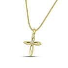 Βαπτιστικός Σταυρός για Κορίτσι MCS101 Χρυσός 14K Διπλής Όψεως με Διάτρητο Σχέδιο