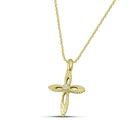 Βαπτιστικός Σταυρός για Κορίτσι MCS101 Χρυσός 14K Διπλής Όψεως με Διάτρητο Σχέδιο
