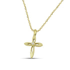 Βαπτιστικός Σταυρός για Κορίτσι MCS101 Χρυσός 14K Διπλής Όψεως με Διάτρητο Σχέδιο