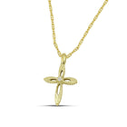 Βαπτιστικός Σταυρός για Κορίτσι MCS101 Χρυσός 14K Διπλής Όψεως με Διάτρητο Σχέδιο