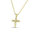 Βαπτιστικός Σταυρός για Κορίτσι MCS101 Χρυσός 14K Διπλής Όψεως με Διάτρητο Σχέδιο