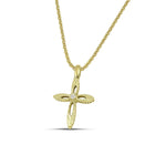Βαπτιστικός Σταυρός για Κορίτσι MCS101 Χρυσός 14K Διπλής Όψεως με Διάτρητο Σχέδιο