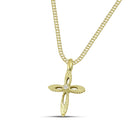 Βαπτιστικός Σταυρός για Κορίτσι MCS101 Χρυσός 14K Διπλής Όψεως με Διάτρητο Σχέδιο