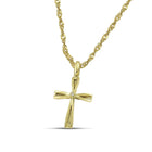 Βαπτιστικός Σταυρός για Κορίτσι MCS099 Χρυσός 14K Διπλής Όψεως με Κεντρικό Ζιργκόν