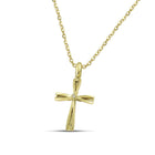 Βαπτιστικός Σταυρός για Κορίτσι MCS099 Χρυσός 14K Διπλής Όψεως με Κεντρικό Ζιργκόν