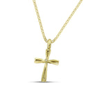 Βαπτιστικός Σταυρός για Κορίτσι MCS099 Χρυσός 14K Διπλής Όψεως με Κεντρικό Ζιργκόν