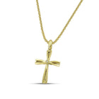Βαπτιστικός Σταυρός για Κορίτσι MCS099 Χρυσός 14K Διπλής Όψεως με Κεντρικό Ζιργκόν