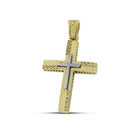 Βαπτιστικός Σταυρός για Κορίτσι MCS089 Χρυσός 14K Διπλής Όψεως με Ζιργκόν