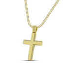 Βαπτιστικός Σταυρός για Κορίτσι MCS079 Χρυσός 14K Διπλής Όψεως με Λουστρέ & Σαγρέ Σχέδιο