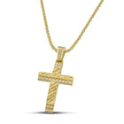 Βαπτιστικός Σταυρός για Κορίτσι CS018 Χρυσός 14K Διπλής Όψεως με Σαγρέ Επιφάνεια & Ζιργκόν