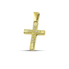 Βαπτιστικός Σταυρός για Κορίτσι MCS086 Χρυσός 14K Διπλής Όψεως με Ζιργκόν