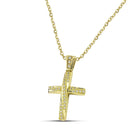 Βαπτιστικός Σταυρός για Κορίτσι MCS082 Χρυσός 14K Διπλής Όψεως με Ζιργκόν