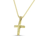 Βαπτιστικός Σταυρός για Κορίτσι MCS082 Χρυσός 14K Διπλής Όψεως με Ζιργκόν