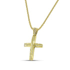 Βαπτιστικός Σταυρός για Κορίτσι MCS082 Χρυσός 14K Διπλής Όψεως με Ζιργκόν