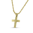 Βαπτιστικός Σταυρός για Κορίτσι MCS086 Χρυσός 14K Διπλής Όψεως με Ζιργκόν