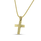 Βαπτιστικός Σταυρός για Κορίτσι MCS086 Χρυσός 14K Διπλής Όψεως με Ζιργκόν