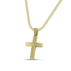 Βαπτιστικός Σταυρός για Κορίτσι MCS086 Χρυσός 14K Διπλής Όψεως με Ζιργκόν