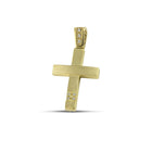 Βαπτιστικός Σταυρός για Κορίτσι MCS086 Χρυσός 14K Διπλής Όψεως με Ζιργκόν