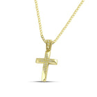 Βαπτιστικός Σταυρός για Κορίτσι MCS100 Χρυσός 14K Διπλής Όψεως με Ζιργκόν