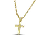 Βαπτιστικός Σταυρός για Κορίτσι MCS100 Χρυσός 14K Διπλής Όψεως με Ζιργκόν