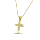 Βαπτιστικός Σταυρός για Κορίτσι MCS100 Χρυσός 14K Διπλής Όψεως με Ζιργκόν