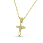 Βαπτιστικός Σταυρός για Κορίτσι MCS100 Χρυσός 14K Διπλής Όψεως με Ζιργκόν