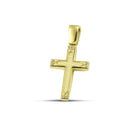 Βαπτιστικός Σταυρός για Κορίτσι MCS100 Χρυσός 14K Διπλής Όψεως με Ζιργκόν