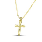 Βαπτιστικός Σταυρός για Κορίτσι MCS103 Χρυσός 14K Διπλής Όψεως με Ζιργκόν