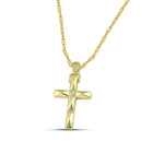 Βαπτιστικός Σταυρός για Κορίτσι MCS103 Χρυσός 14K Διπλής Όψεως με Ζιργκόν