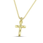 Βαπτιστικός Σταυρός για Κορίτσι MCS103 Χρυσός 14K Διπλής Όψεως με Ζιργκόν