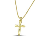 Βαπτιστικός Σταυρός για Κορίτσι MCS103 Χρυσός 14K Διπλής Όψεως με Ζιργκόν