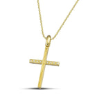 Βαπτιστικός Σταυρός για Κορίτσι  CS010 Χρυσός 14K Δίχρωμος Διπλής Όψεως με Ζιργκόν