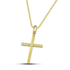 Βαπτιστικός Σταυρός για Κορίτσι  CS010 Χρυσός 14K Δίχρωμος Διπλής Όψεως με Ζιργκόν