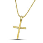 Βαπτιστικός Σταυρός για Κορίτσι  CS010 Χρυσός 14K Δίχρωμος Διπλής Όψεως με Ζιργκόν