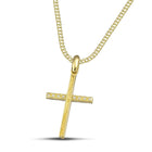 Βαπτιστικός Σταυρός για Κορίτσι  CS010 Χρυσός 14K Δίχρωμος Διπλής Όψεως με Ζιργκόν