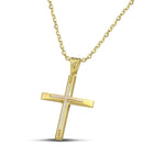 Βαπτιστικός Σταυρός για Κορίτσι CS033 Χρυσός 14K Δίχρωμος με Λευκόχρυσες Λεπτομέρειες