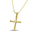Βαπτιστικός Σταυρός για Κορίτσι CS026 Χρυσός 14K Δίχρωμος με Λευκόχρυση Λεπτομέρεια