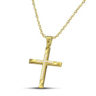 Βαπτιστικός Σταυρός για Κορίτσι CS026 Χρυσός 14K Δίχρωμος με Λευκόχρυση Λεπτομέρεια