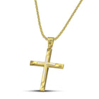 Βαπτιστικός Σταυρός για Κορίτσι CS026 Χρυσός 14K Δίχρωμος με Λευκόχρυση Λεπτομέρεια