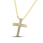 Βαπτιστικός Σταυρός για Κορίτσι CS040 Χρυσός 14K Δίχρωμος Ματ