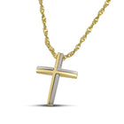 Βαπτιστικός Σταυρός για Κορίτσι CS040 Χρυσός 14K Δίχρωμος Ματ