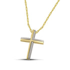 Βαπτιστικός Σταυρός για Κορίτσι CS040 Χρυσός 14K Δίχρωμος Ματ