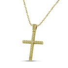 Βαπτιστικός Σταυρός για Κορίτσι MCS083 Χρυσός 14K με Ζιργκόν και στις Δύο Όψεις