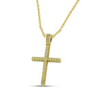 Βαπτιστικός Σταυρός για Κορίτσι MCS083 Χρυσός 14K με Ζιργκόν και στις Δύο Όψεις