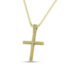 Βαπτιστικός Σταυρός για Κορίτσι MCS083 Χρυσός 14K με Ζιργκόν και στις Δύο Όψεις