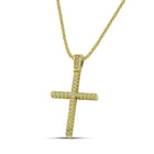 Βαπτιστικός Σταυρός για Κορίτσι MCS083 Χρυσός 14K με Ζιργκόν και στις Δύο Όψεις