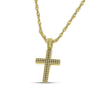 Βαπτιστικός Σταυρός για Κορίτσι MCS096 Χρυσός 14K Διπλής Όψεως με Διάτρητο Σχέδιο