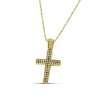 Βαπτιστικός Σταυρός για Κορίτσι MCS096 Χρυσός 14K Διπλής Όψεως με Διάτρητο Σχέδιο