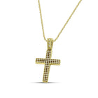 Βαπτιστικός Σταυρός για Κορίτσι MCS096 Χρυσός 14K Διπλής Όψεως με Διάτρητο Σχέδιο